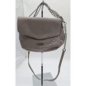 BCBG Paris Quilted Leather Crossbody Bag With Chain Strap